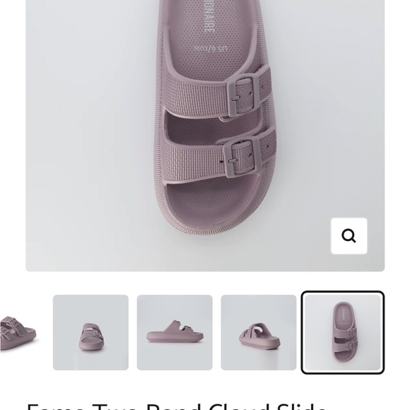 Cushinaire Lilac adjustable strap NWOT Fame Two Band Cloud Slide Neutrals - Picture 6 of 8